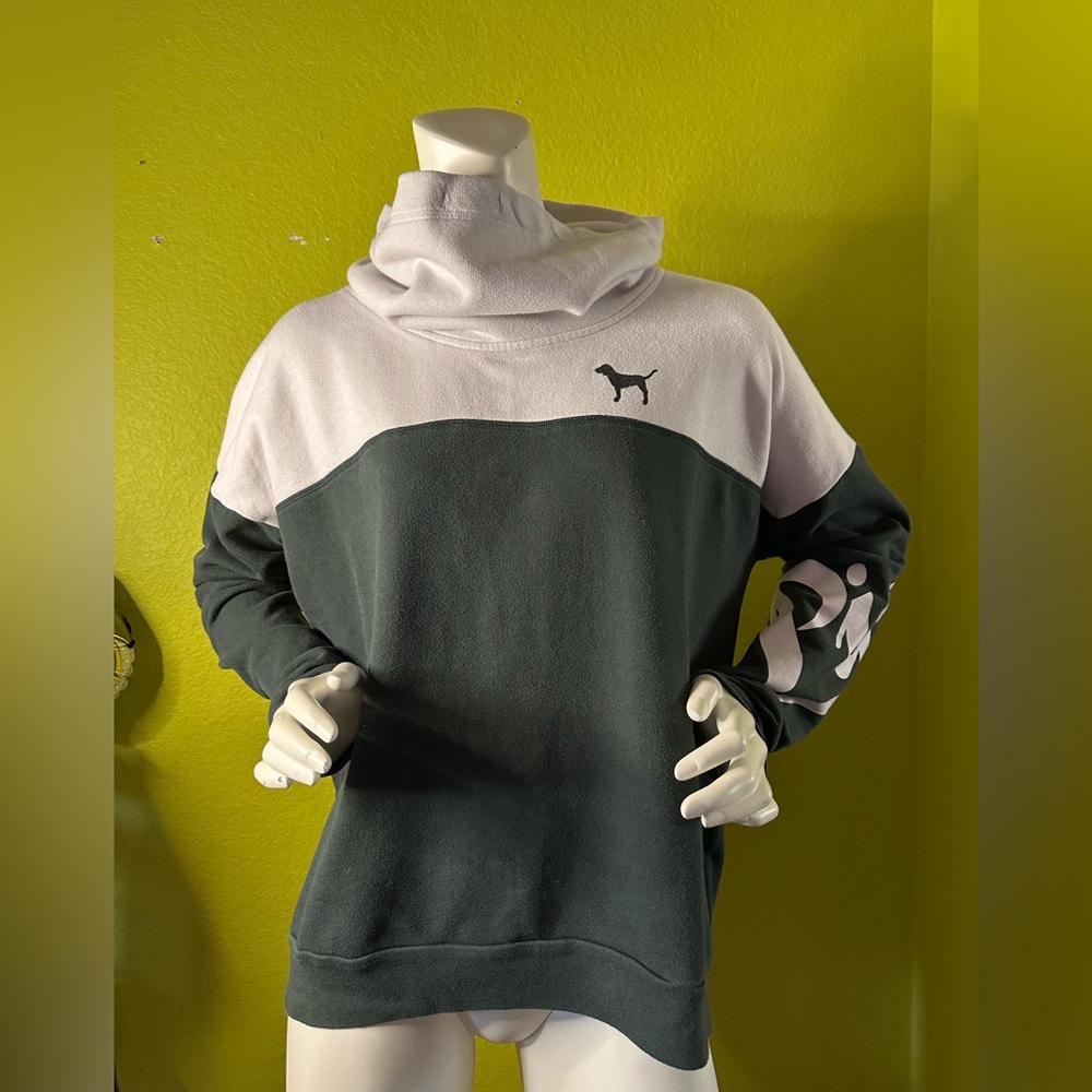 Pink Dark Green/White Turtleneck Longsleeve Sweatshirt